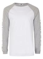 Topman Mens White And Grey Panelled Long Sleeve Raglan T-shirt