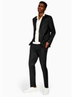 Topman Mens Black Textured Skinny Fit Trousers