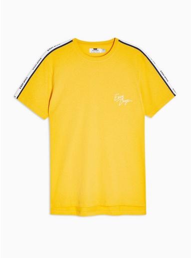 Topman Mens Yellow Mustard Tape Easy Life T-shirt