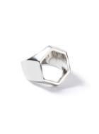 Topman Mens Silver Look Hexagon Cut Out Ring*