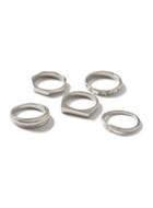 Topman Mens Silver Clean Ring Pack*