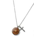 Topman Mens Brown Tiger Cross Necklace*