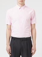 Topman Mens Pink Stripe Short Sleeve Dress Shirt