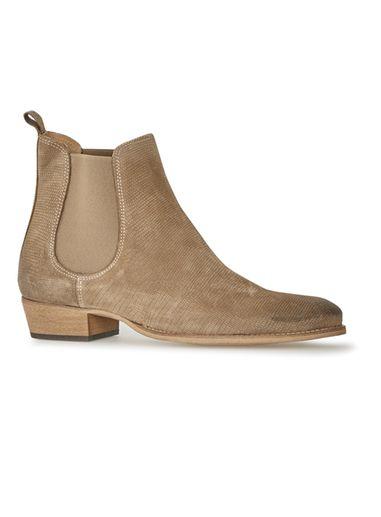 Topman Mens Brown Taupe Suede Chelsea Boots