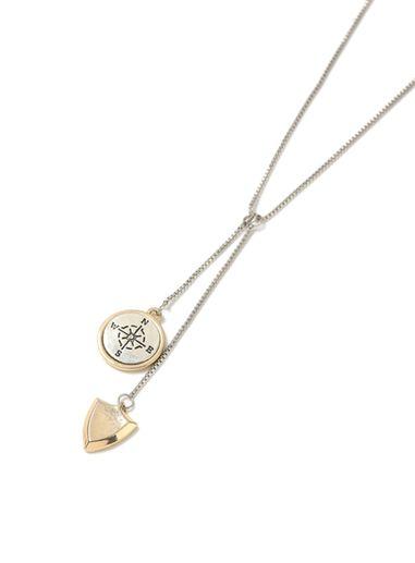 Topman Mens Silver Compass Shield Necklace*
