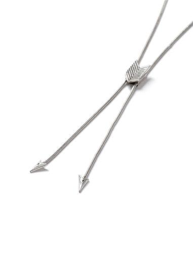 Topman Mens Silver Look Arrow Bolo Necklace*