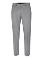 Topman Mens Mid Grey Grey Flannel Relaxed Fit Cropped Suit Pants