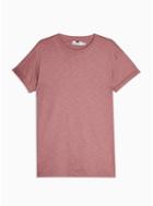 Topman Mens Dark Pink Slub T-shirt