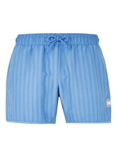 Topman Mens Blue Over Dye Stripe Swim Shorts