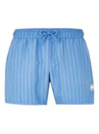 Topman Mens Blue Over Dye Stripe Swim Shorts