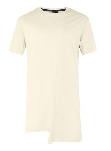 Topman Mens Grey Aaa Champagne Split Asymmetric Hem T-shirt