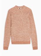 Topman Mens Brown Textured Twisted Turtle Neck Jumper