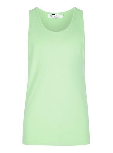 Topman Mens Green Ultra Muscle Fit Tank