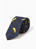 Topman Mens Multi Gold Feather Print Tie