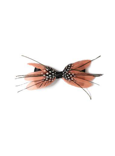Topman Mens Orange Pink Feather Bow Tie*