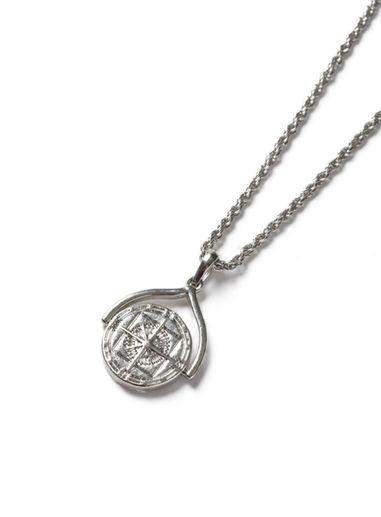 Topman Mens Silver Look Engraved Spinning Pendant Necklace*