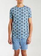 Topman Mens Blue Shibori Print T-shirt