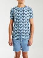 Topman Mens Blue Shibori Print T-shirt