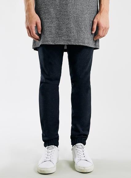 Topman Mens Blue Coordinates Navy Nep Smart Joggers