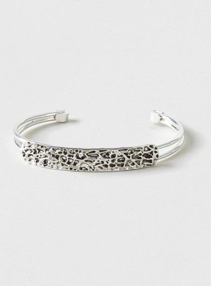 Topman Mens Metallic Engraved Cuff Bracelet