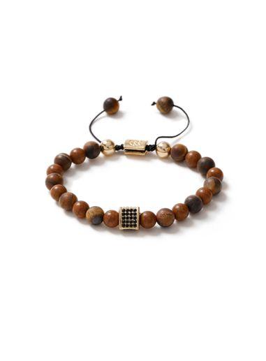 Topman Mens Brown Pave Bracelet*