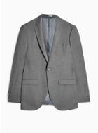 Topman Mens Grey Gray Super Skinny Fit Single Breasted Blazer With Notch Lapels