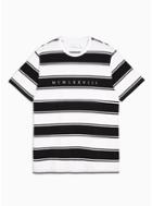 Topman Mens White And Black Pique Stripe T-shirt