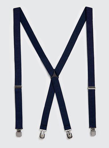 Topman Mens Blue Navy Suspenders