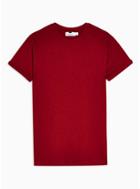 Topman Mens Red Burgundy Slub Roller T-shirt