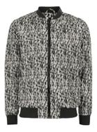 Topman Mens Black And White Paint Stroke Bomber Jacket