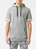 Topman Mens Grey Jog On Short Sleeve Hoodie*