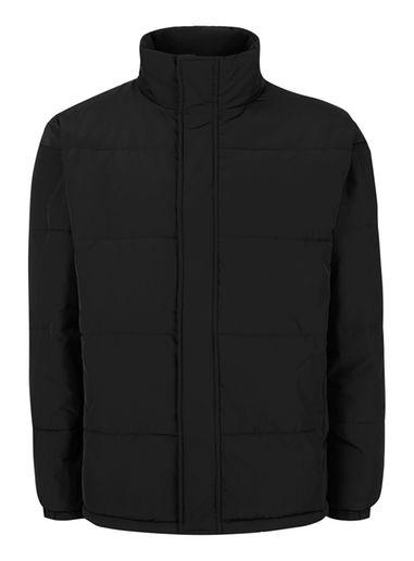 Topman Mens Black Drop Shoulder Puffer Jacket