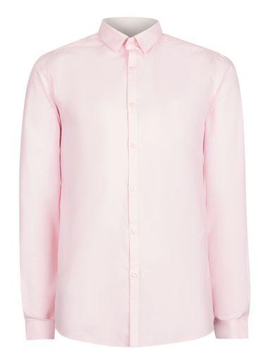 Topman Mens Pink Twill Slim Fit Dress Shirt