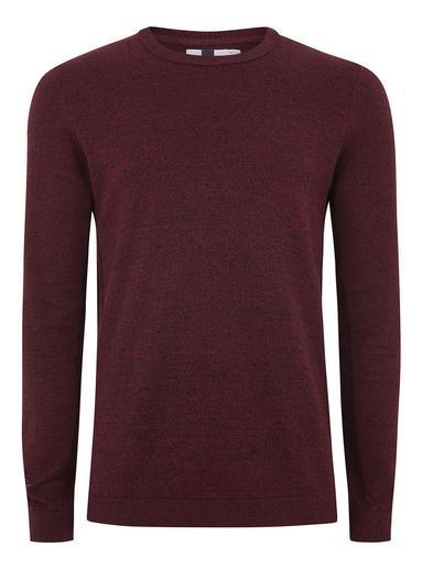 Topman Mens Red Burgundy And Black Twist Sweater