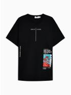 Topman Mens Black Oversized Illusions T-shirt