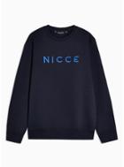 Nicce Mens Nicce Navy And White Logo Panel Sweatshirt