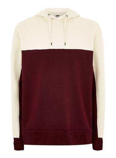 Topman Mens Purple Panelled Hoodie