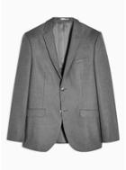Topman Mens Grey Tailored Fit Single Breasted Blazer With Notch Lapels