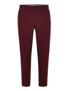 Topman Mens Burgundy Twill Side Taping Tapered Pants