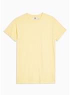 Topman Mens Yellow Slub Roll T-shirt