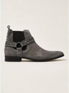 Topman Mens Grey Gray Suede Tommy Stud Chelsea Boots