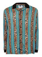 Topman Mens Multi Leopard Chain Long Sleeve Revere Shirt