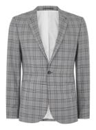 Topman Mens Multi Blue And Gray Check Ultra Skinny Suit Jacket