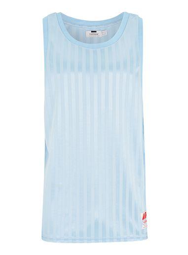 Topman Mens Navy Blue Logo Sport Tank