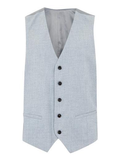 Topman Mens Light Blue Textured Skinny Vest