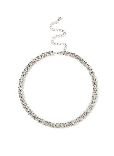 Topman Mens Silver Chain Choker