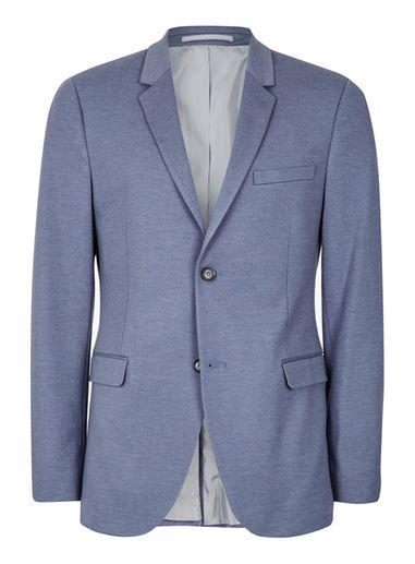 Topman Mens Light Blue Marl Jersey Skinny Fit Blazer