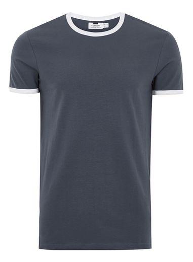Topman Mens Blue And Navy Ringer T-shirt