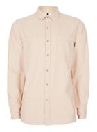 Topman Mens Brown Stucco Pink Washed Twill Casual Shirt