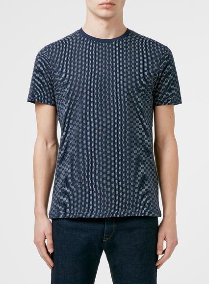 Topman Mens Blue Selected Homme Navy Print T-shirt